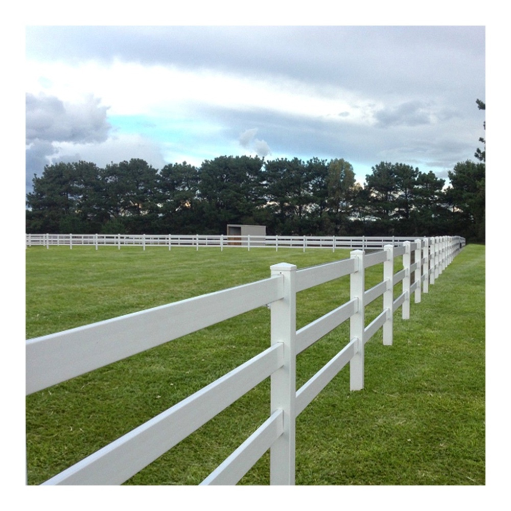 Fentech plastic Vinyl Pvc horse paddock fence, post and rail fence,ranch fence