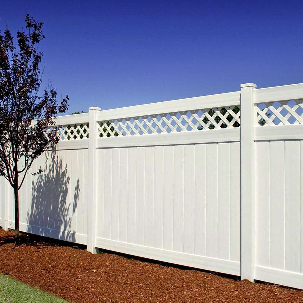 Cheap/lower Lattice Top Privacy White Vinyl PVC Fence Panels,fencing trellis & gates