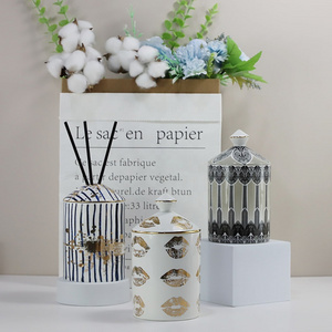 Custom Wedding Candle Scented Candle Soy Wax In Ceramic Jar  With Packing Box for Stress Relief Decorative Candle