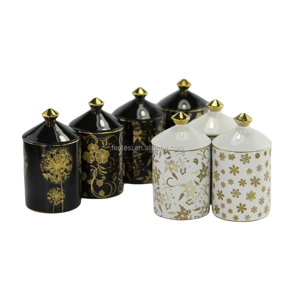 Hot sale custom wholesale scented candles in ceramic jars in bulk