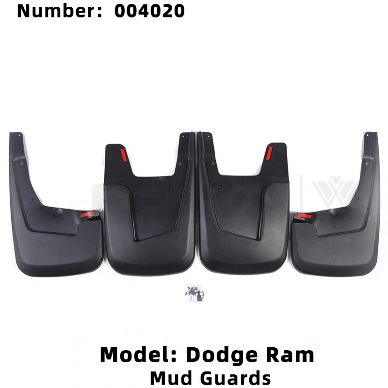 Set of 4 Splash Guards Mud Flaps for Ram 1500 2019 2020 Pickup w/o Fender Flares