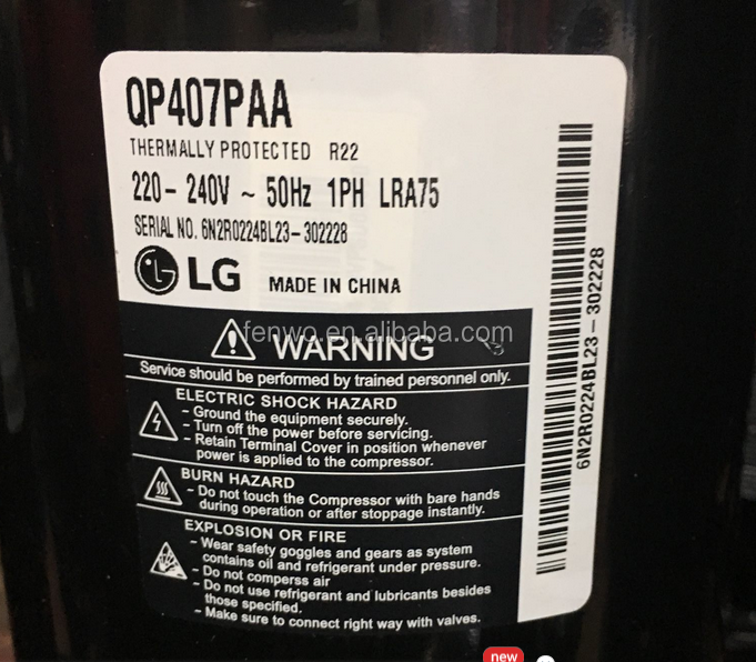 2 ton LG compressor GP407PAA lg rotary compressor for refrigerator