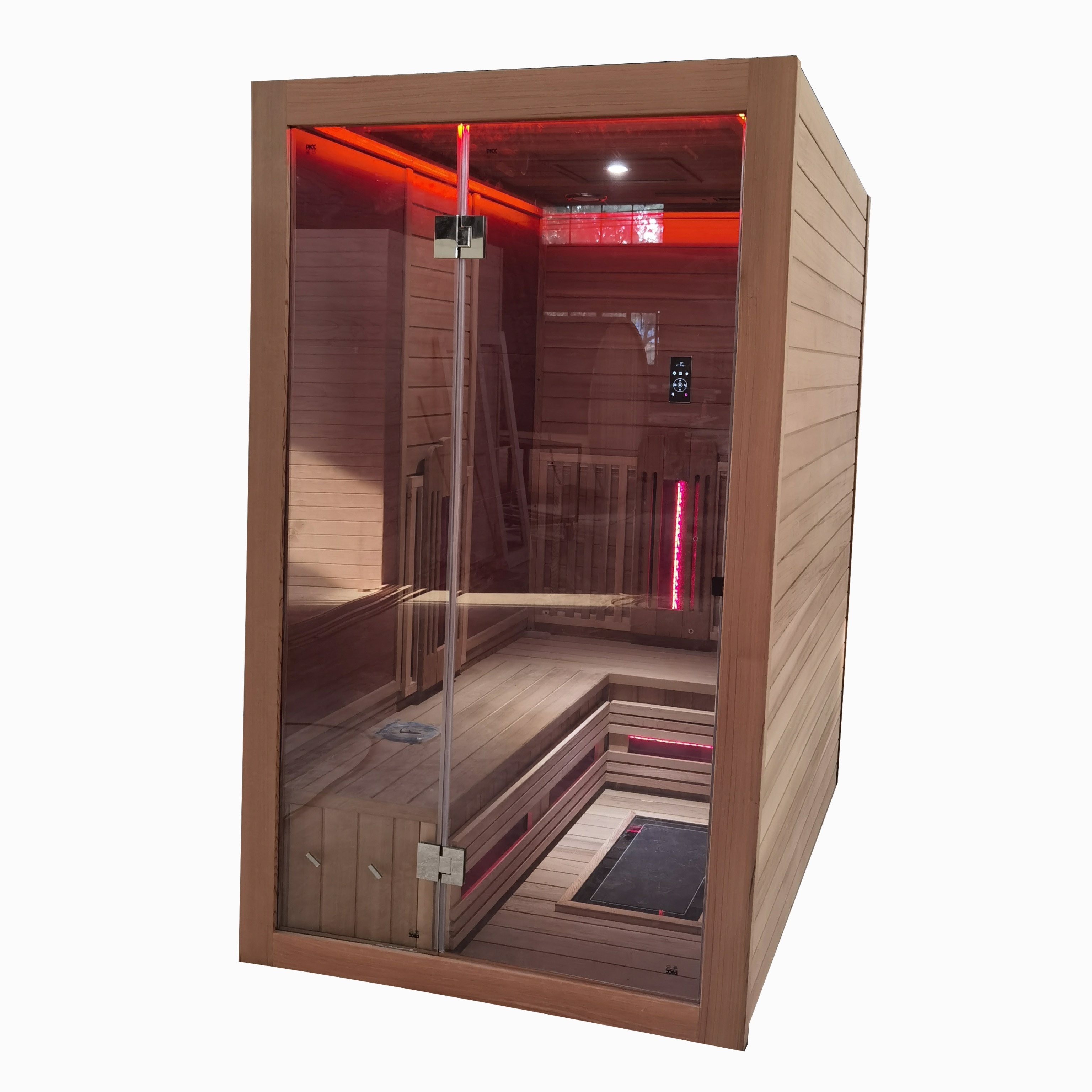 Wholesale Price Modern Style Red Cedar Far Infrared Outdoor Sauna Room With Smart Controller Sauna Room Accessories