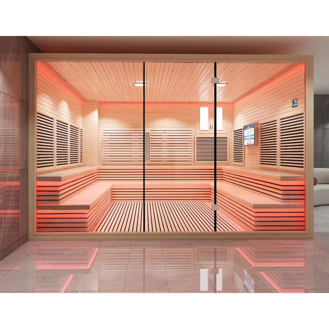 Customized Large Size Hotel Spa Commercial Use Health Far Infrared Dry Sauna for 10 Person