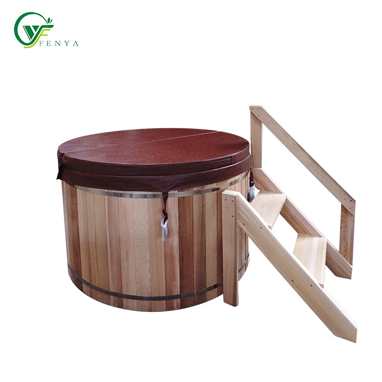 Imported Red Cedar Wooden Bucket Shower Barrel Sauna Rooms Wood Fire Hot Tub Outdoor Bathtubs