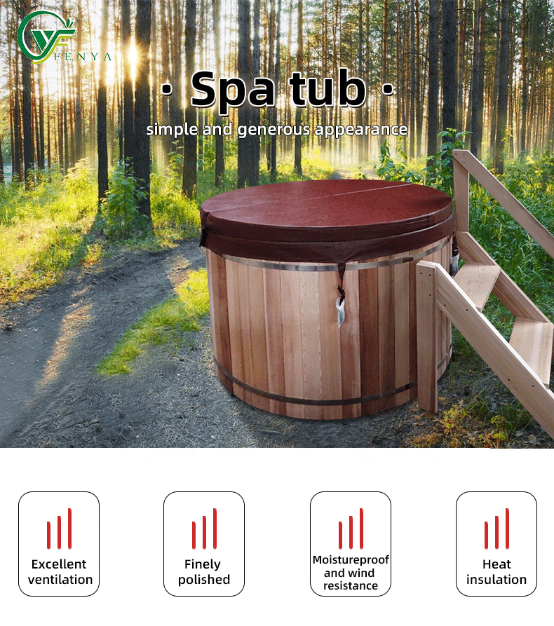 Portable 4 Person Wood Burning Garden Outdoor Wood Fired Steam Sauna Hot Tub Spa Bathtub