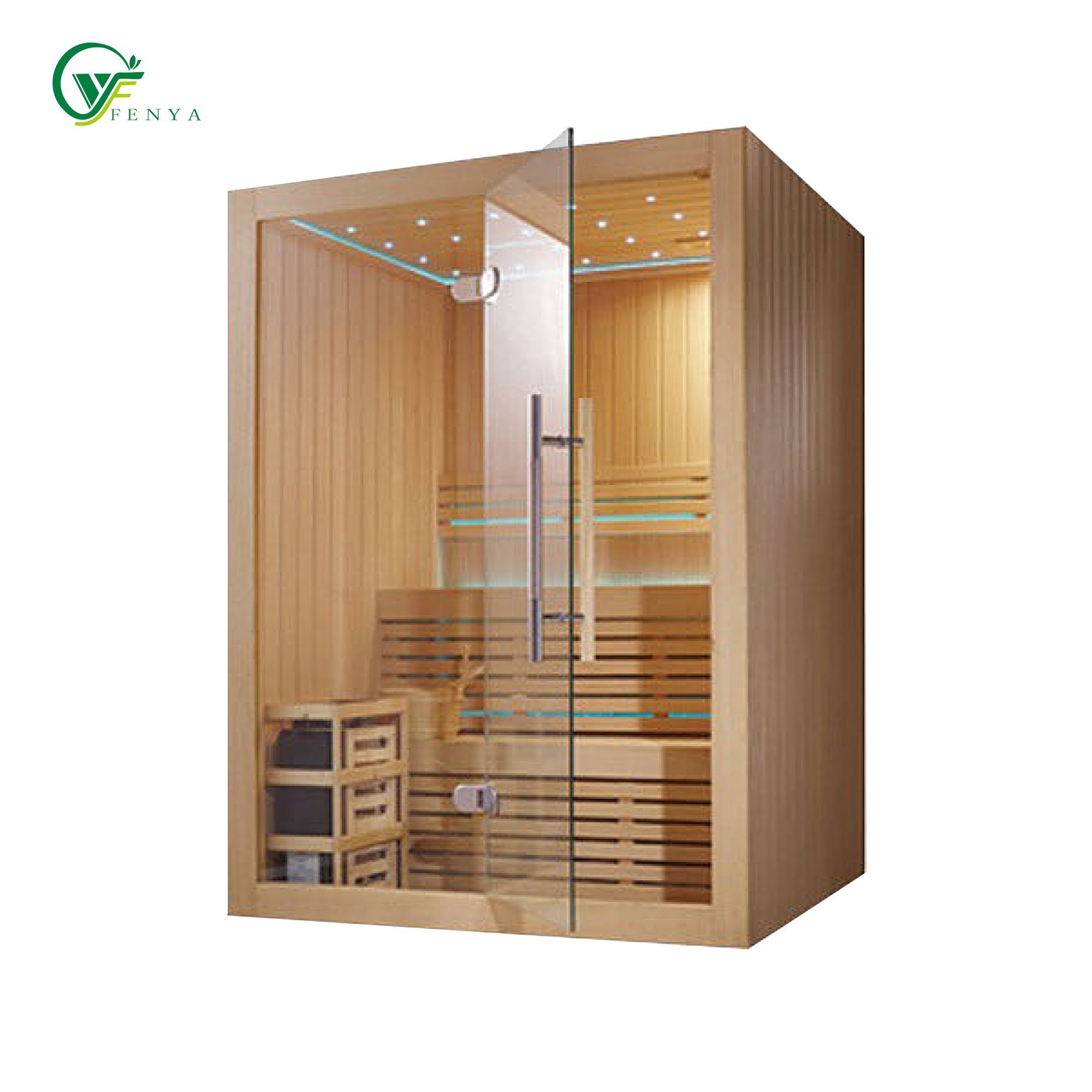 2-4 Person Steam Box Infrared Cube Sauna Equipment for Sale Glass Sauna Door Tempered Glass Barrel Sauna Room