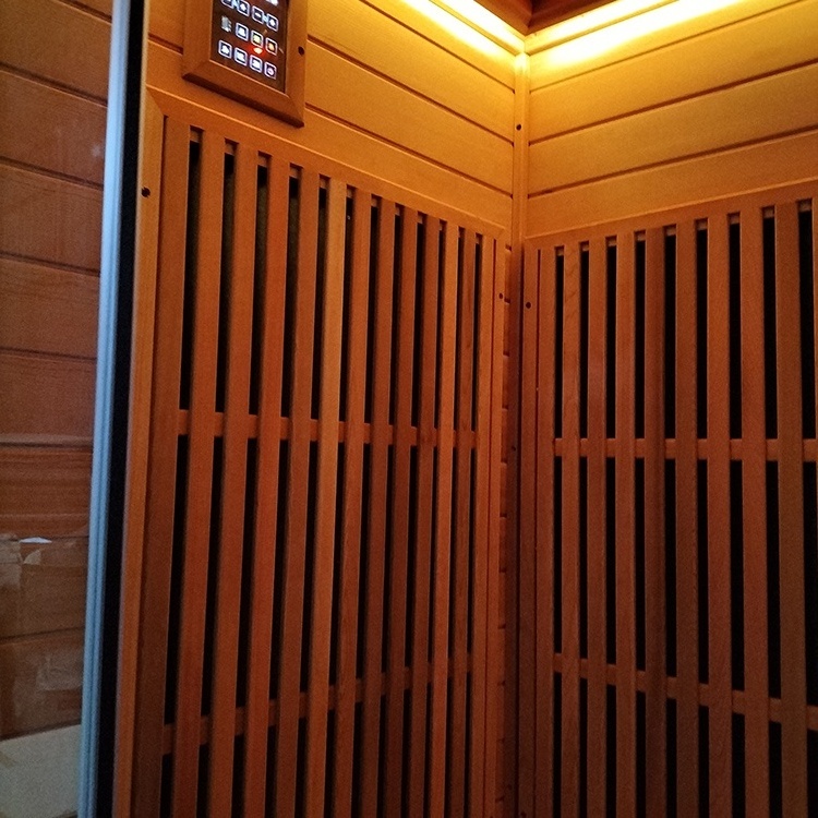 Wholesale Price Modern Style Red Cedar Far Infrared Outdoor Sauna Room With Smart Controller Sauna Room Accessories