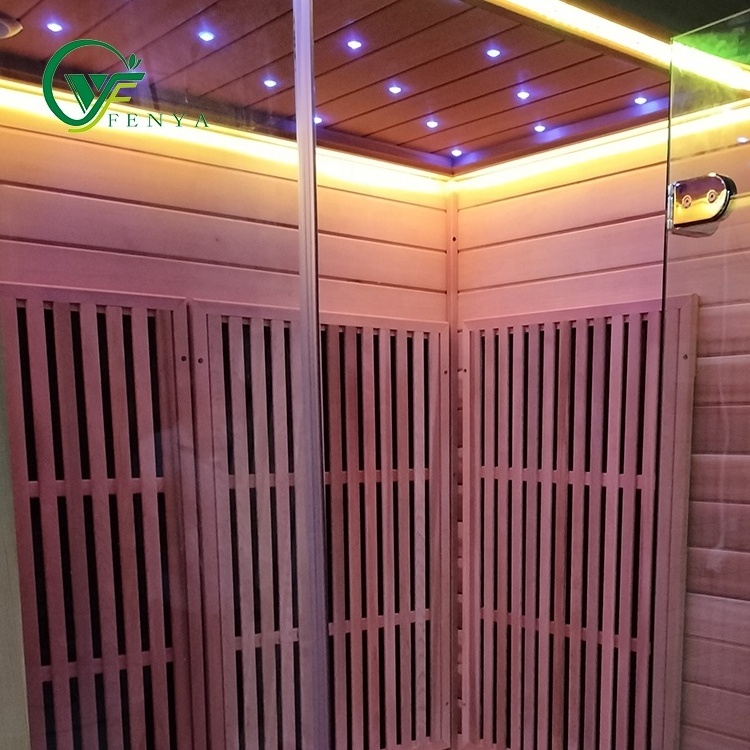 Wholesale Price Modern Style Red Cedar Far Infrared Outdoor Sauna Room With Smart Controller Sauna Room Accessories