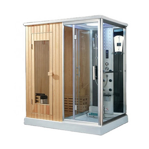 Luxury Steam Sauna Shower Combination Cabin Steam Corner Sauna and Shower Room  With tylo Sauna Heater