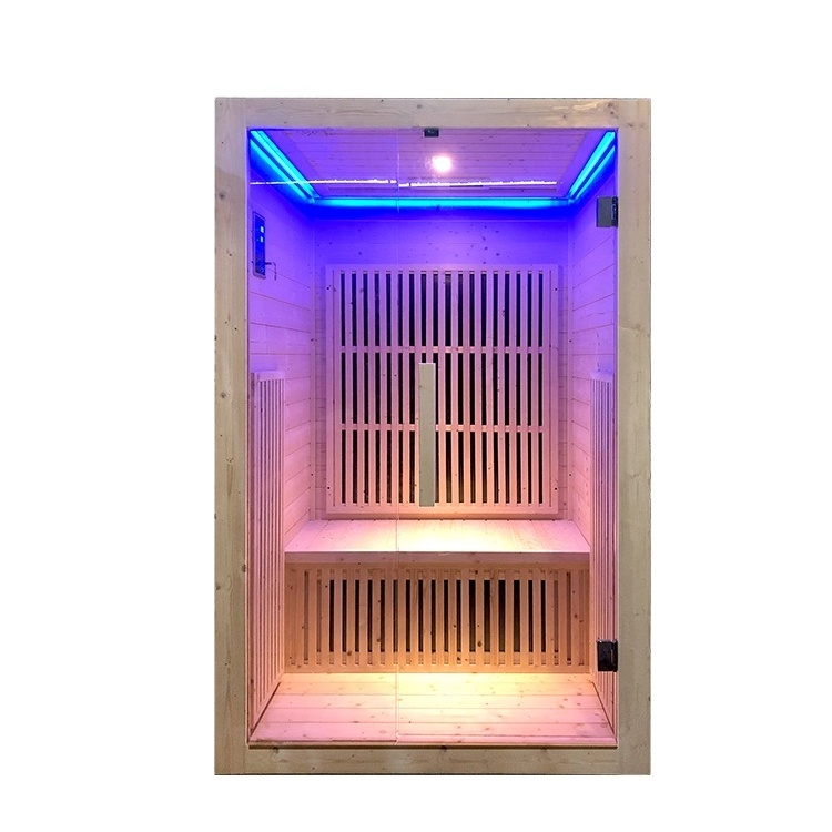 New Design Modern Carton Far Infrared Sauna Solid Wood Red Cedar Luxury Indoor Hot Yoga Far Infrared Sauna 2 Person