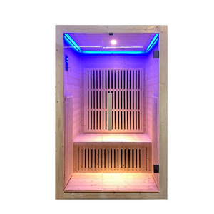 New Design Modern Carton Far Infrared Sauna Solid Wood Red Cedar Luxury Indoor Hot Yoga Far Infrared Sauna 2 Person