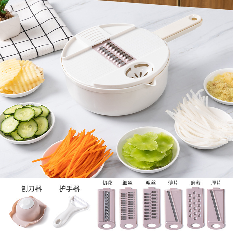 Multi-Functional Stainless Steel Plastic Blade Vegetable Cutter Easy-to-Use Household Potato Filaments Kitchen Slicer