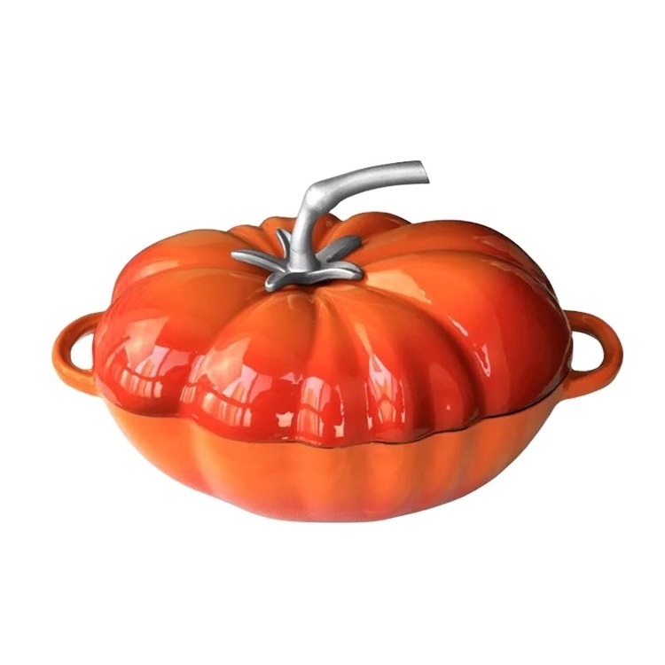 M-cooker new design kitchen cookware pumpkin shape cast iron casserole cast iron dutch oven enamel pot