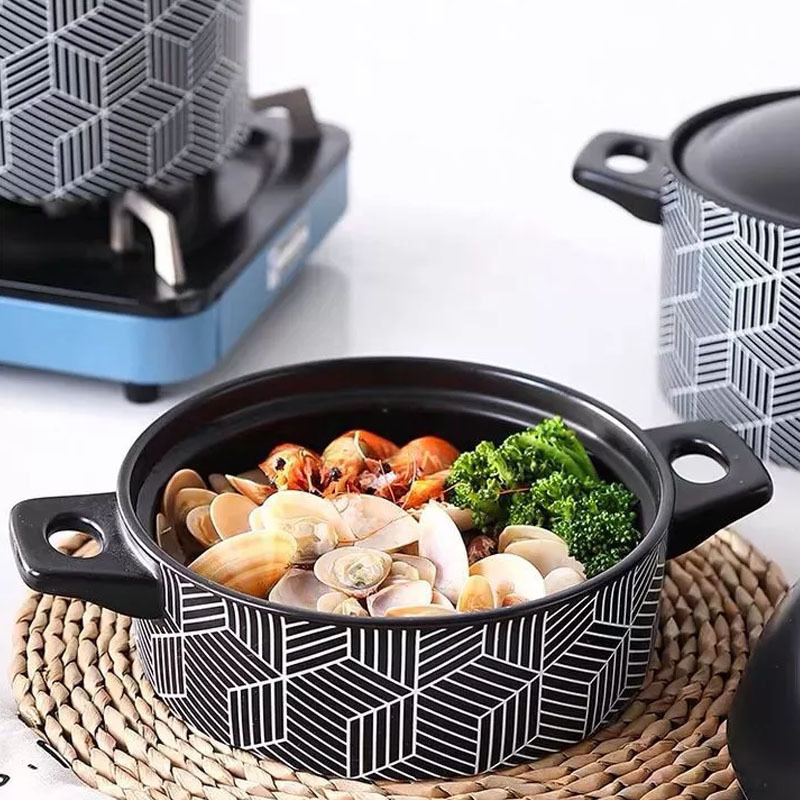 4pc New fashion design domestic top quality non-stick ceramic soup pot custom logo milk pan pot with lid