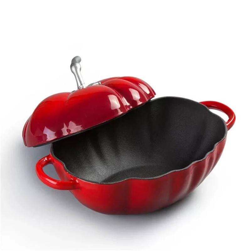 M-cooker new design kitchen cookware pumpkin shape cast iron casserole cast iron dutch oven enamel pot