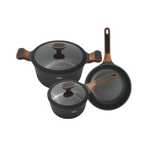 die cast aluminium crystal style non stick cookware set