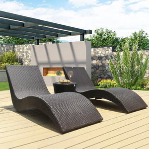 Factory wholesale outdoor S-shaped lounge chair swimming pool sofa sun bed