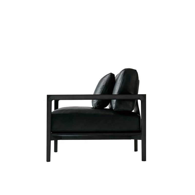 modern living room black color single sofa chair leather sectional lounge sofa