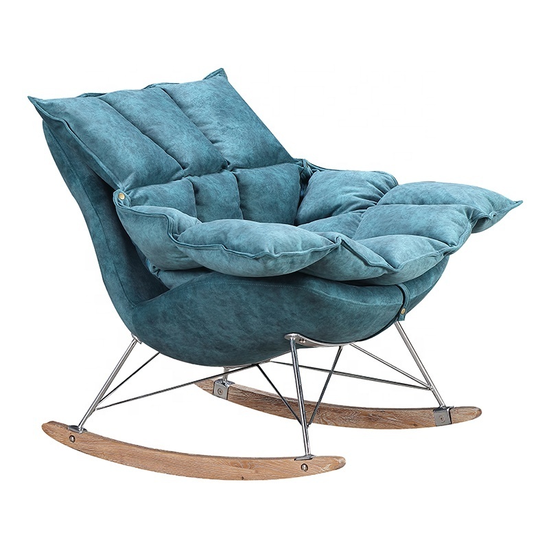 scandinavian lounge chairs leisure living room velvet fabric floating clouds Rocking chair