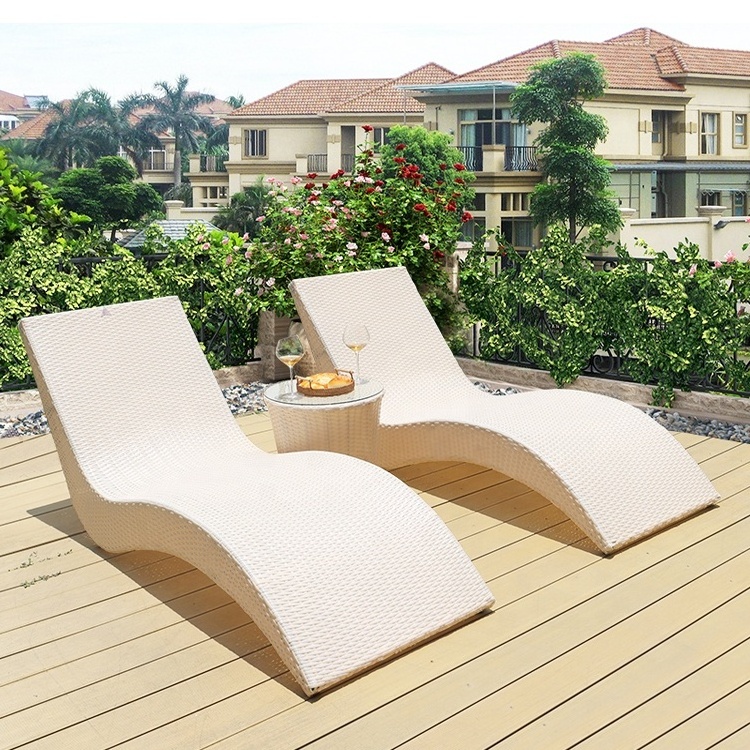 Factory wholesale outdoor S-shaped lounge chair swimming pool sofa sun bed