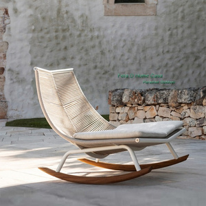 Nordic Garden Outdoor Rope Weaving Rocker Lounge Chair Rocking Leisure Patio Chair