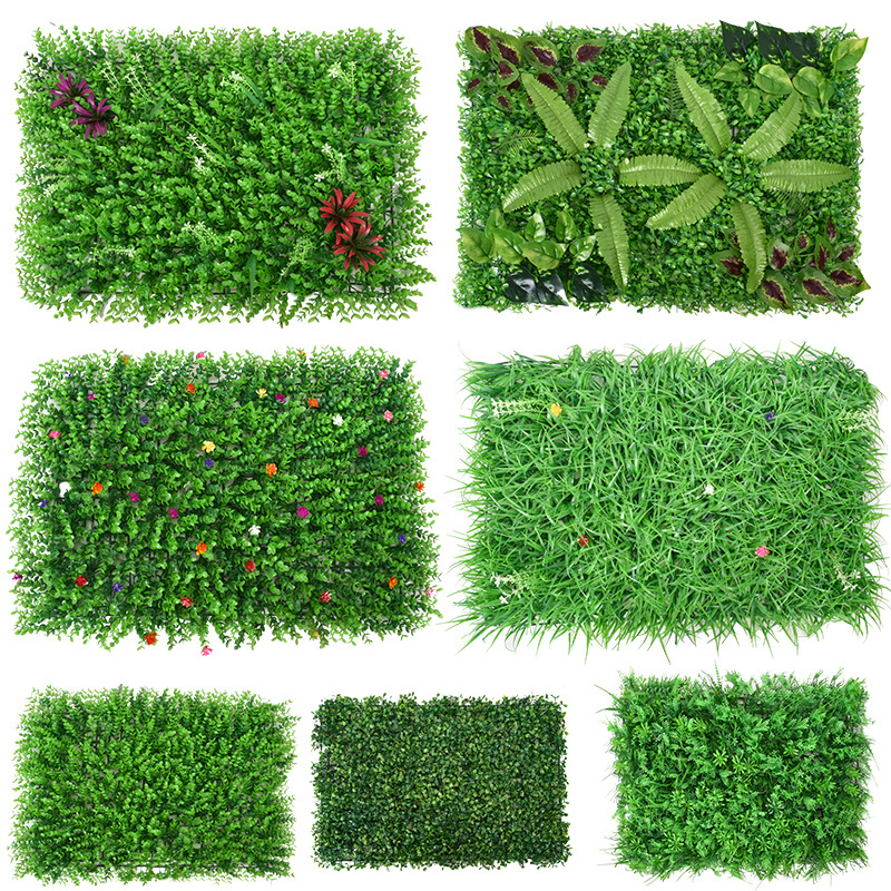 Plastic High Quality Artificial Hedge Boxwood Panels Green Plant Vertical Garden Wall For Indoor Outdoor Decoration