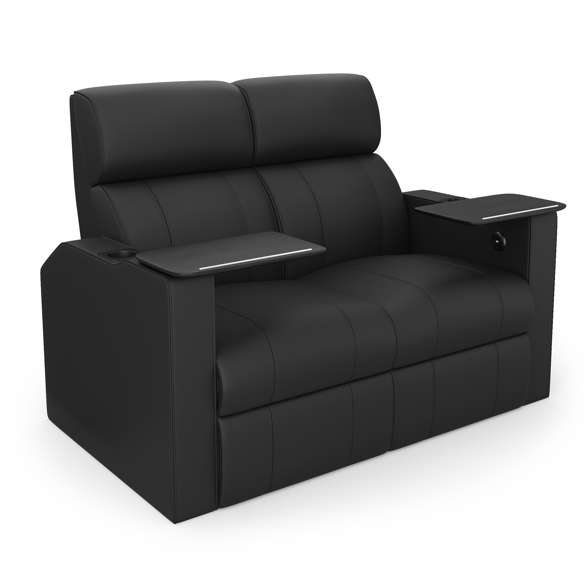 Motorized Verona Twin Recliner Synthetic Leather with Standard Table for Laptop & Cupholder