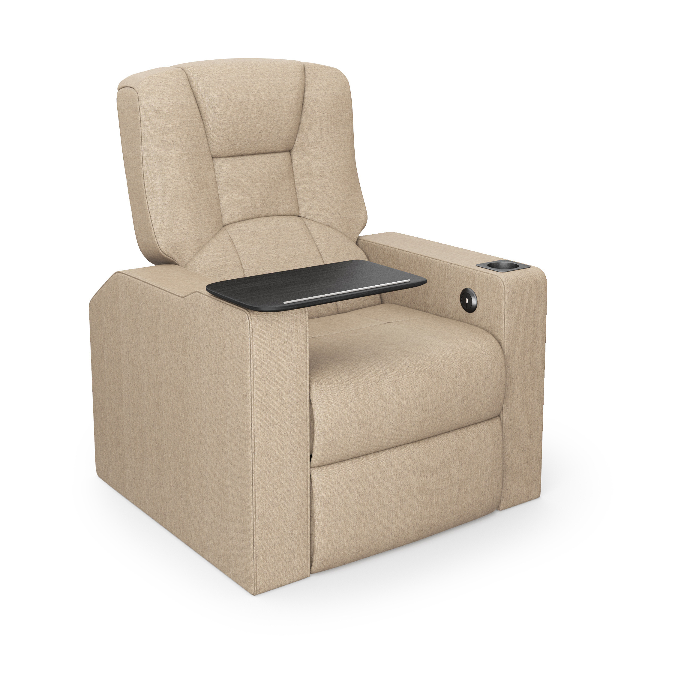 Sleek and Modern Milano Recliner Fabric/Leatherette Removable Table With Aesthetic Appeal Ideal Choice For Work