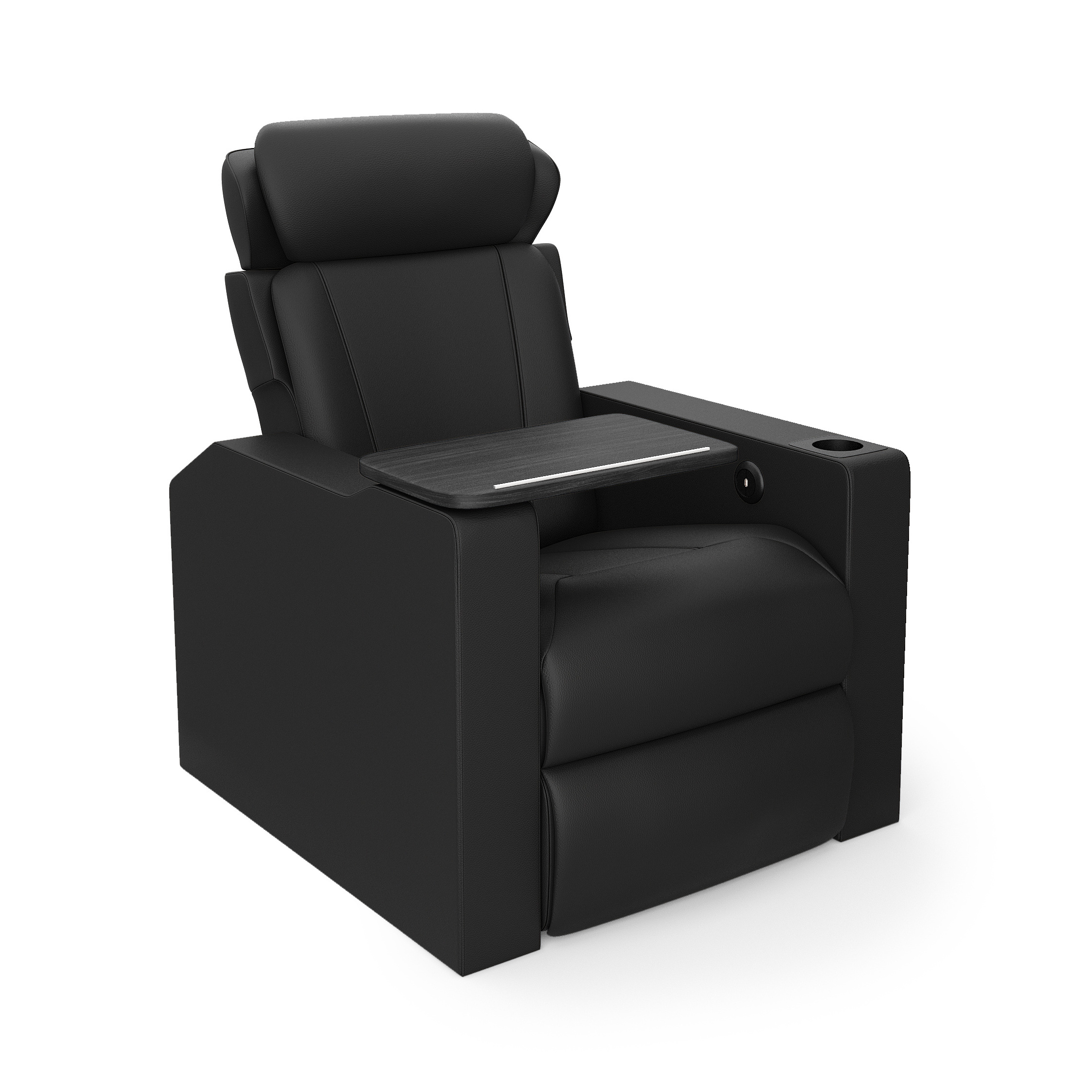 Home Theater Cinema Chair Recliner Fabric/Leatherette Removable Table