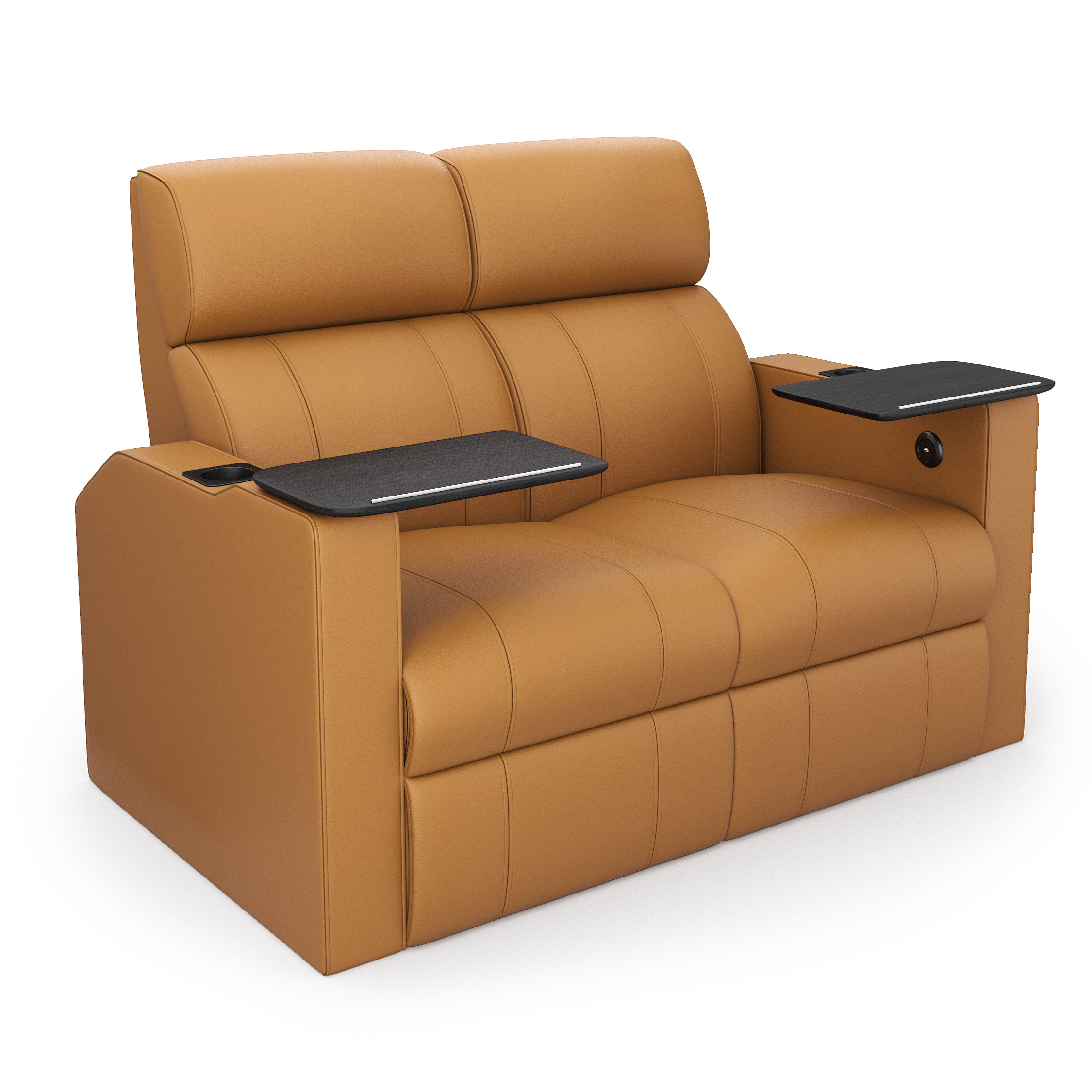 Motorized Verona Twin Recliner Synthetic Leather with Standard Table for Laptop & Cupholder