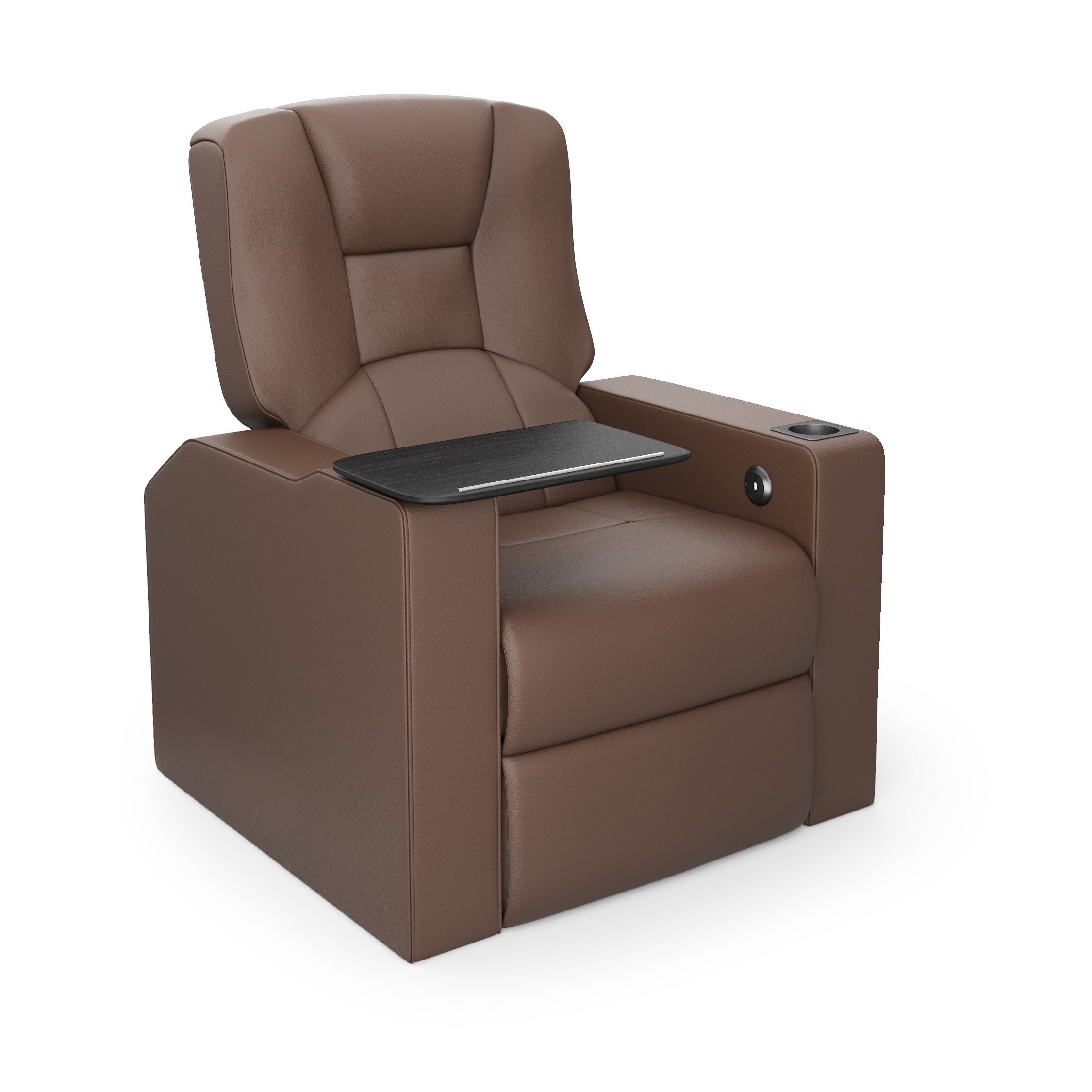 SALE MARCH EXPO!! Sleek and Modern Milano Recliner Fabric/Leatherette Removable Table With Aesthetic Appeal Ideal Choice