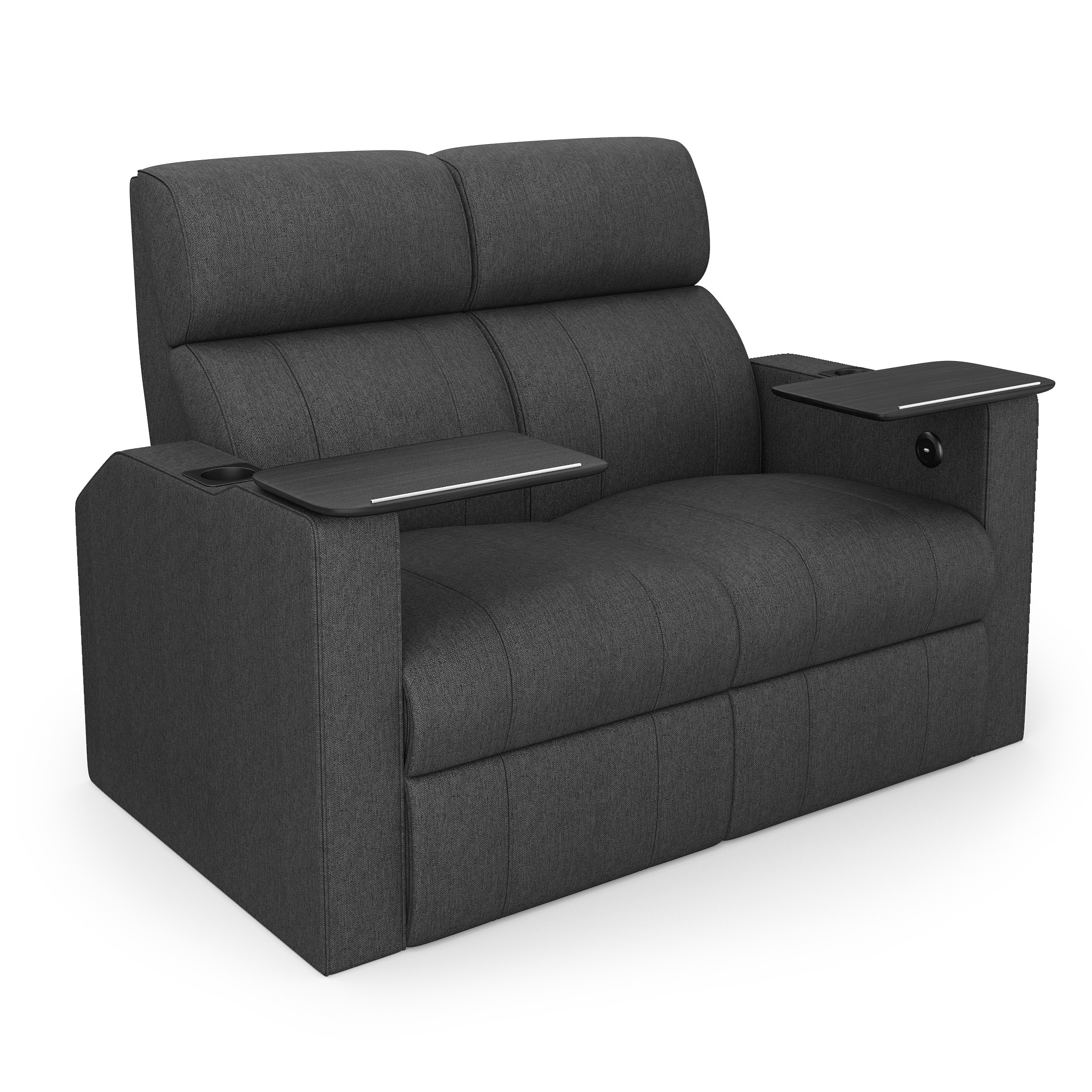 Electric Couple Seat Recliner for Hotel Room Verona Twin Recliner Fabric/Leatherette Removable Table