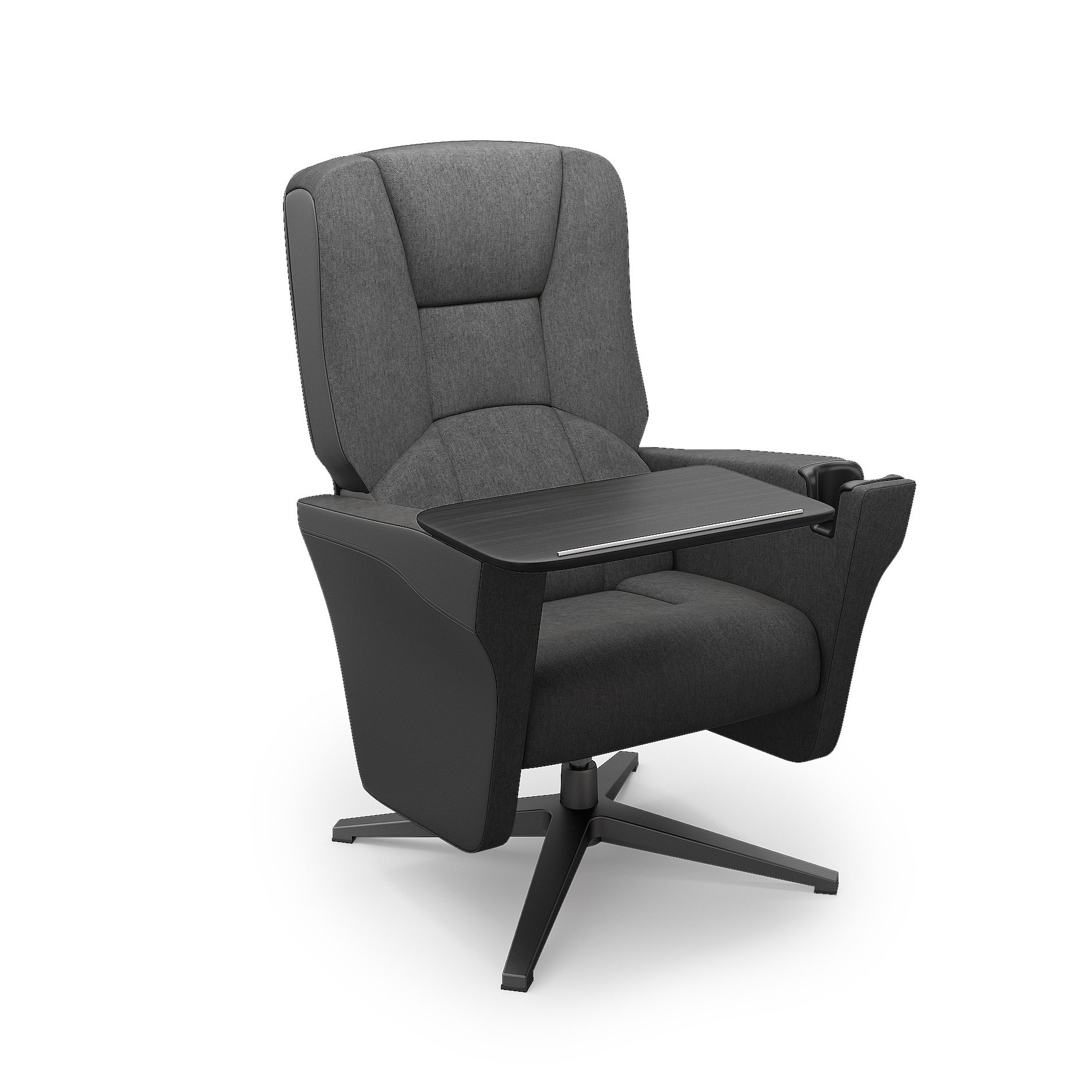 Home Theater Chair Milano Glide Fabric/Leatherette Removable Table Practical Choice For Multitasking And Efficiency