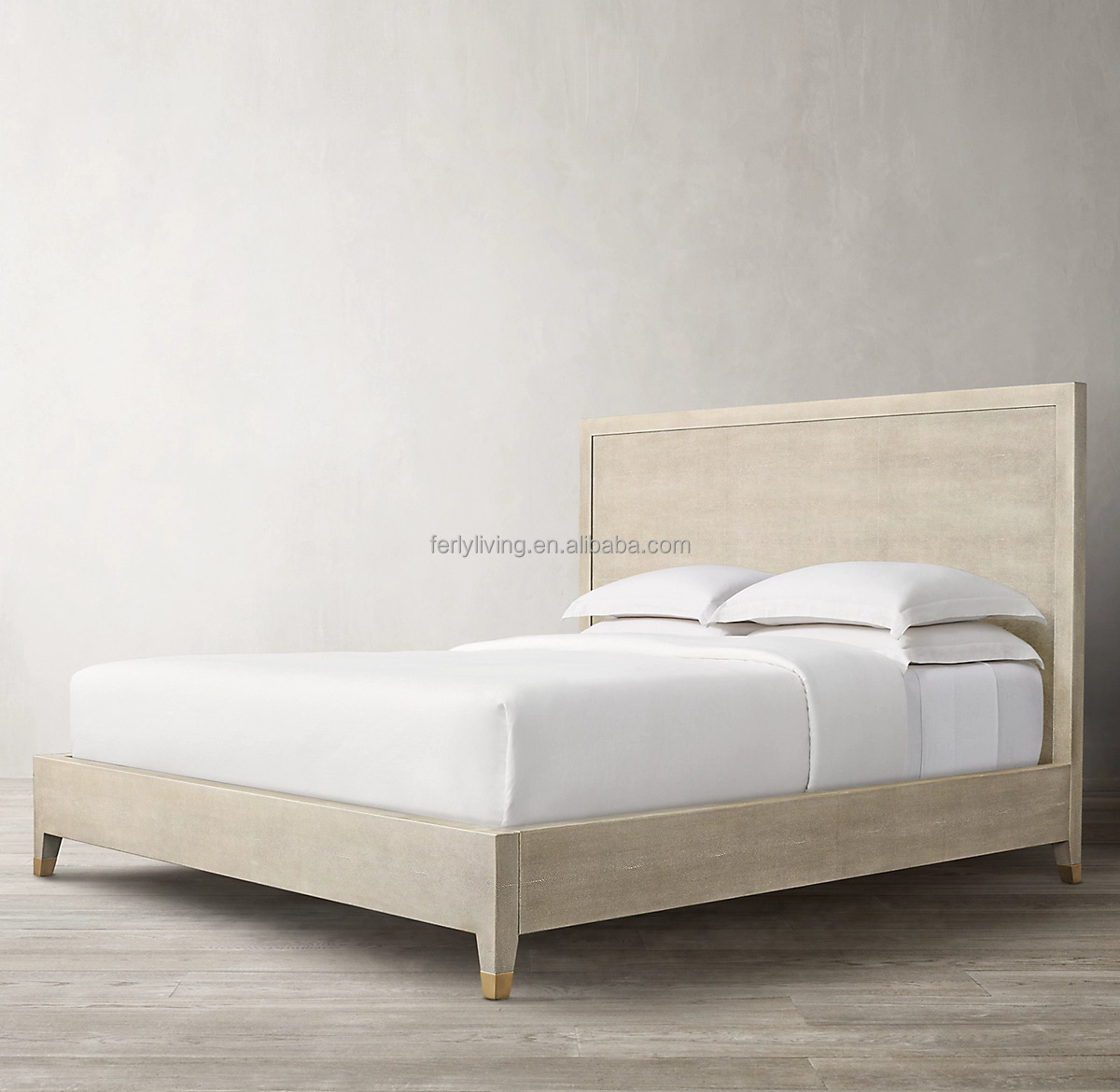 Ferly 2023 New Arrival Modern Royal Bed Set Luxury Bedroom Furniture Top Wooden Home Furniture Wood Bed