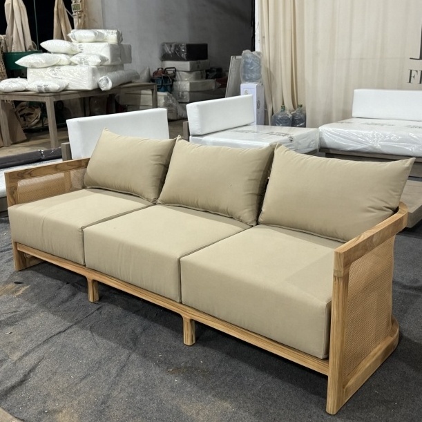 Luxury Outdoor Furniture Garden Lounge Suite Sofa Set Outdoor Furniture Outdoor Teak Furniture Rattan Three Seat Sofa