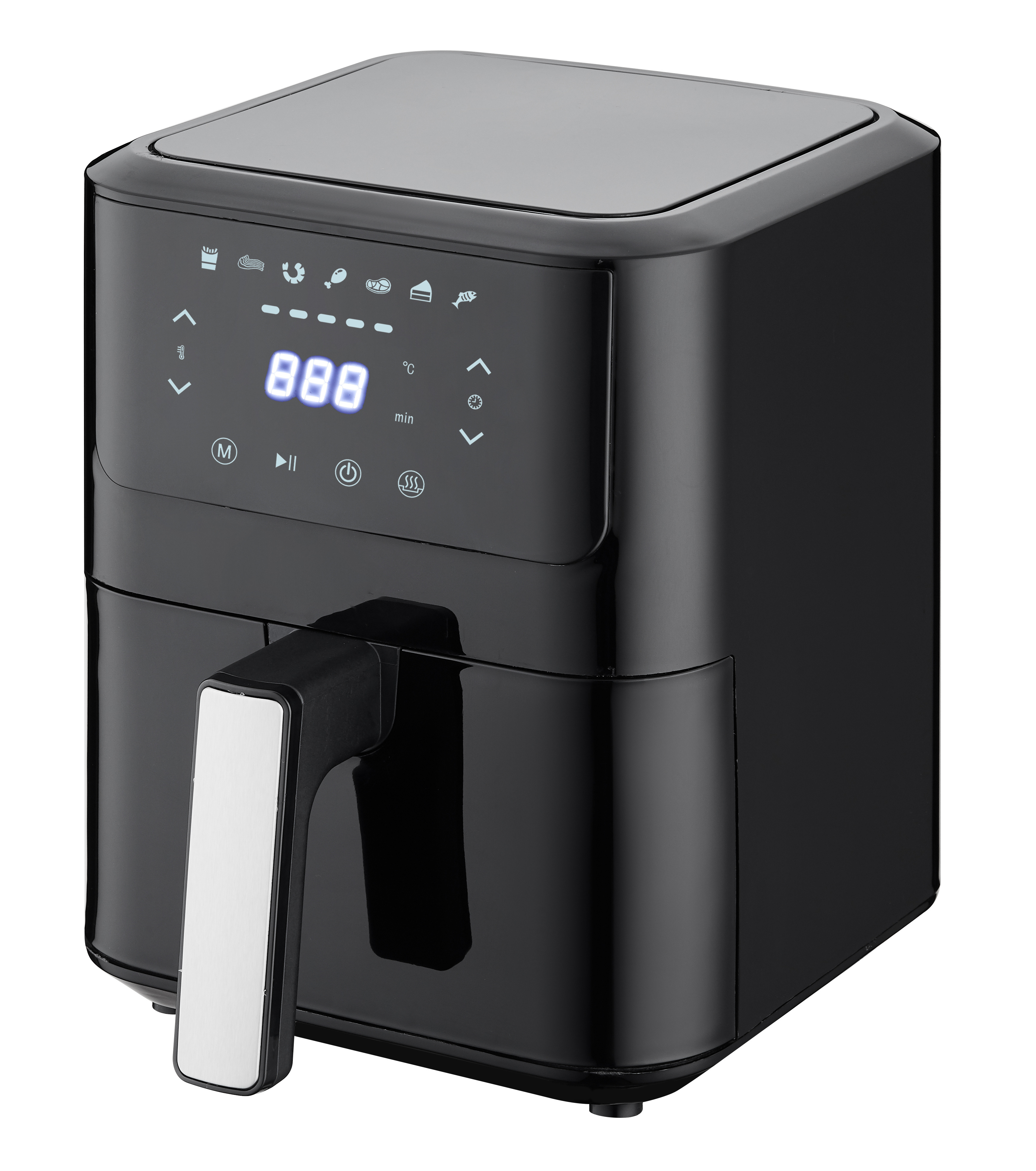 1500W 4.5L smart air fryer with timer and temperature control colorful touch screen with air fry, roast and dehydrate preset