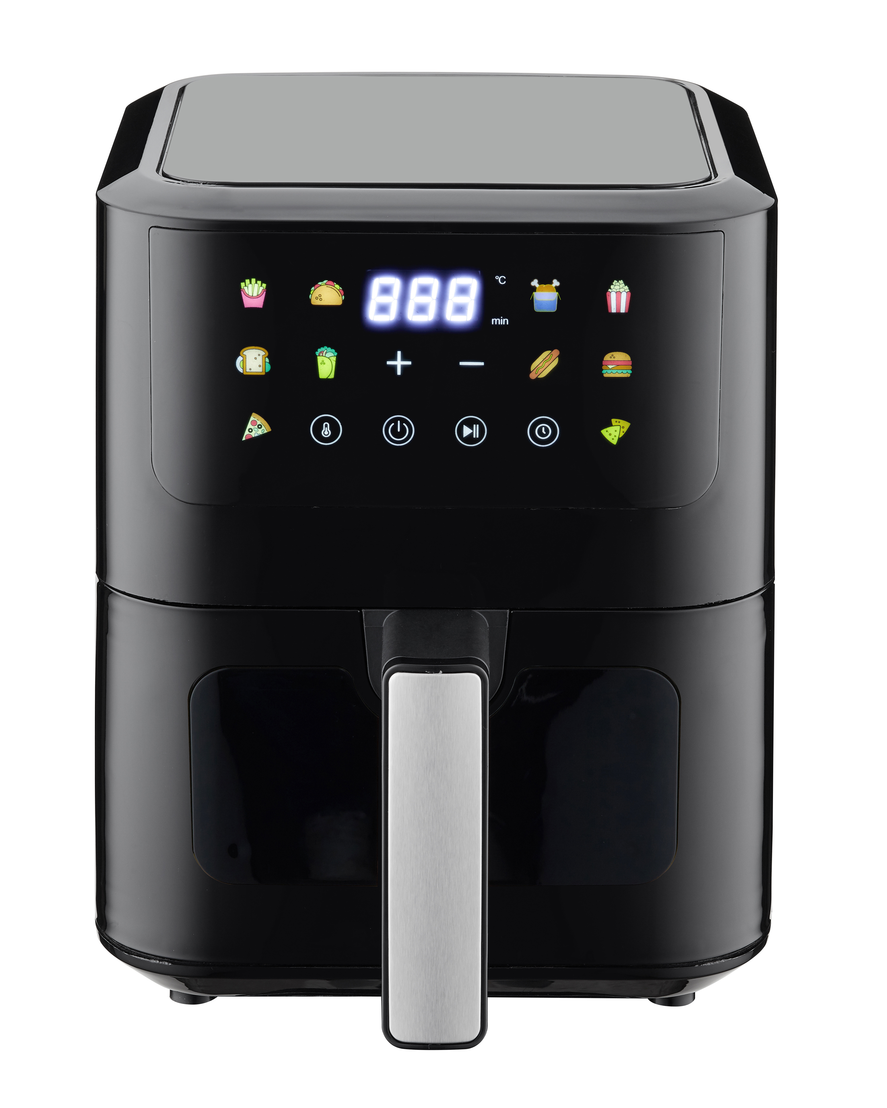 1500W 4.5L smart air fryer with timer and temperature control colorful touch screen with air fry, roast and dehydrate preset