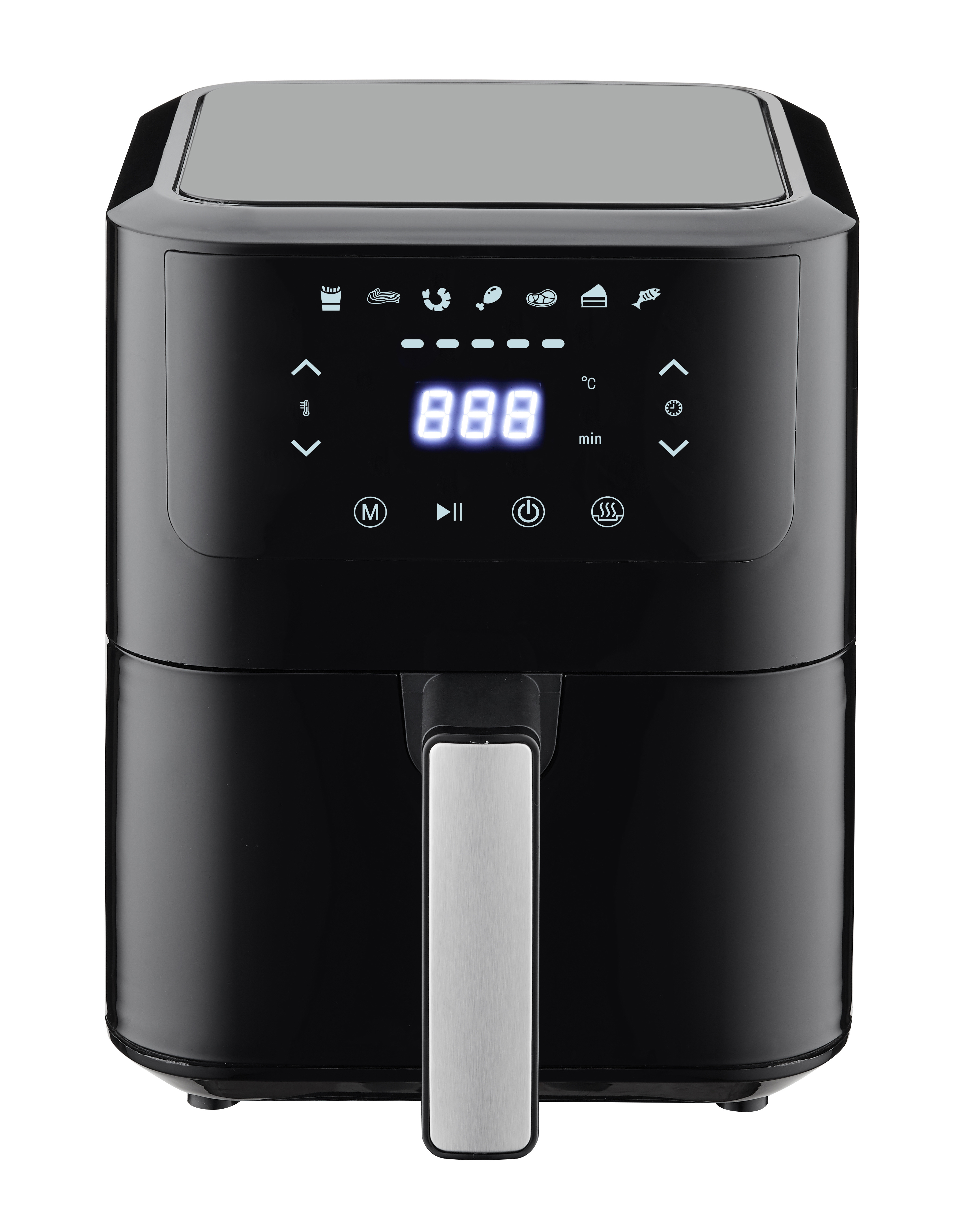 1500W 4.5L smart air fryer with timer and temperature control colorful touch screen with air fry, roast and dehydrate preset