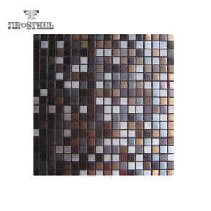 China Wholesale Wall Floor silver stainless steel metal 316  304 Art Glass Mosaic Tiles For Swimming Pool tile