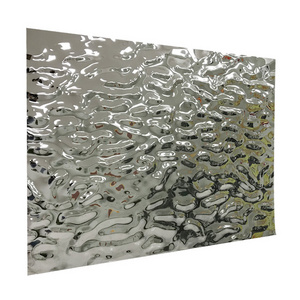 304 wave Wall Panels  Hammered Color Decorative supper mirror Water Ripple Stainless Steel sheet