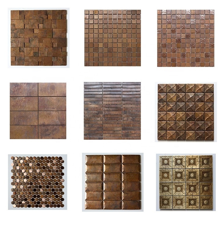 3D backsplash ceramic stainless steel metal wall tile mosaic tile stickers for kitchen