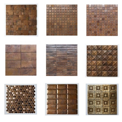 3D backsplash ceramic stainless steel metal wall tile mosaic tile stickers for kitchen