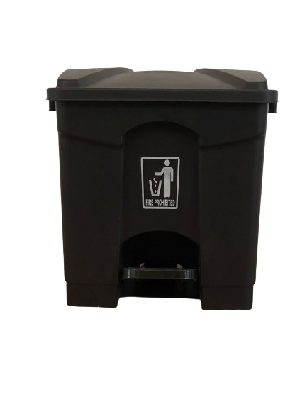 Top Selling Wholesale 30L Plastic Black Garbage Bin Dustbin With Lid waste Container Food Rubbish Bin Recycler Trolley Waste Bin