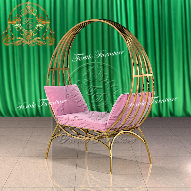 Bird Cage Shape Wedding Restaurant Used Frame Pu Leather Birdcage Wedding Sofa