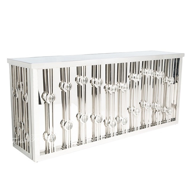 Stainless Steel Frame Reception Design Commercial Metal Bar Counter For Sale