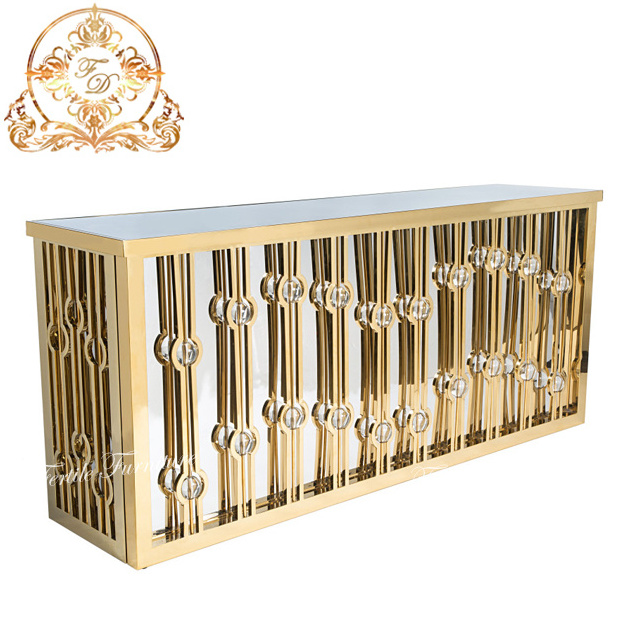 Stainless Steel Frame Reception Design Commercial Metal Bar Counter For Sale