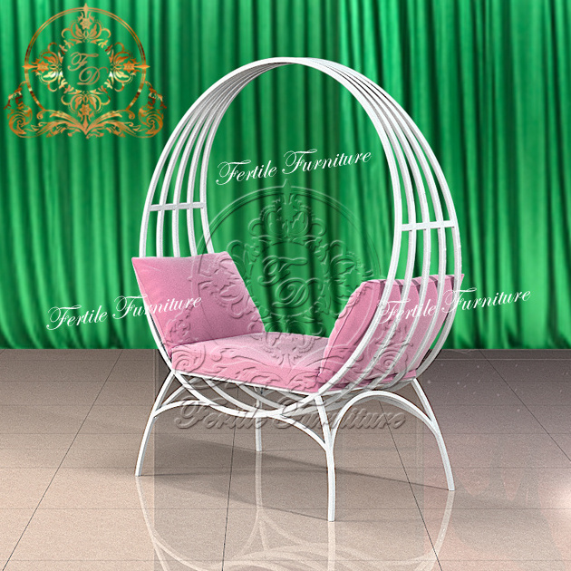 Bird Cage Shape Wedding Restaurant Used Frame Pu Leather Birdcage Wedding Sofa