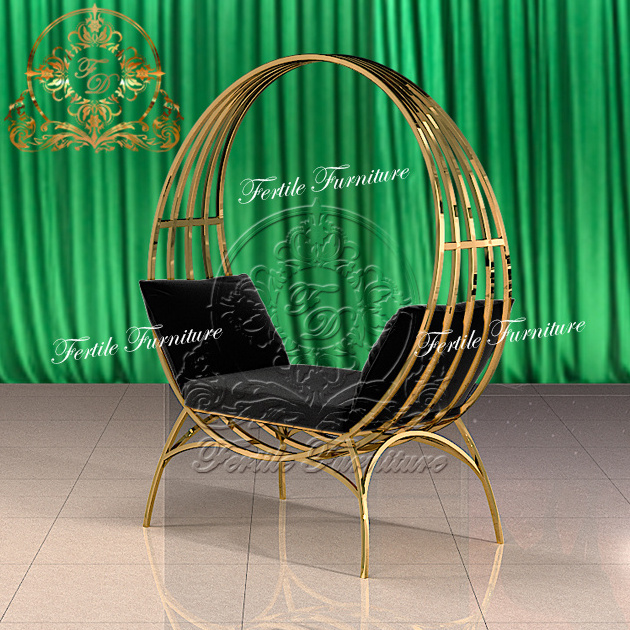 Bird Cage Shape Wedding Restaurant Used Frame Pu Leather Birdcage Wedding Sofa