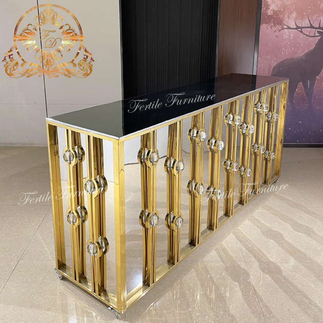 Stainless Steel Frame Reception Design Commercial Metal Bar Counter For Sale